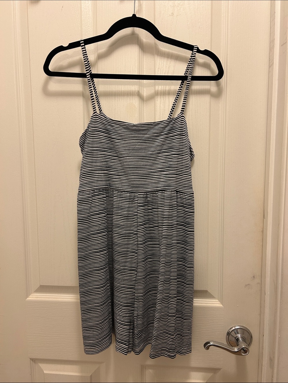 Fighting Eel Black and White Striped Romper, Small